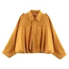 Women's Trendy Drop Shoulder Buckle Waist-Tightening Bomber Jacket Coat