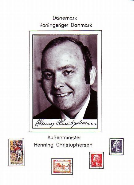 Denmark Foreign Minister Henning Christophersen 1939- signed Photo Poster painting, 4x6 inch