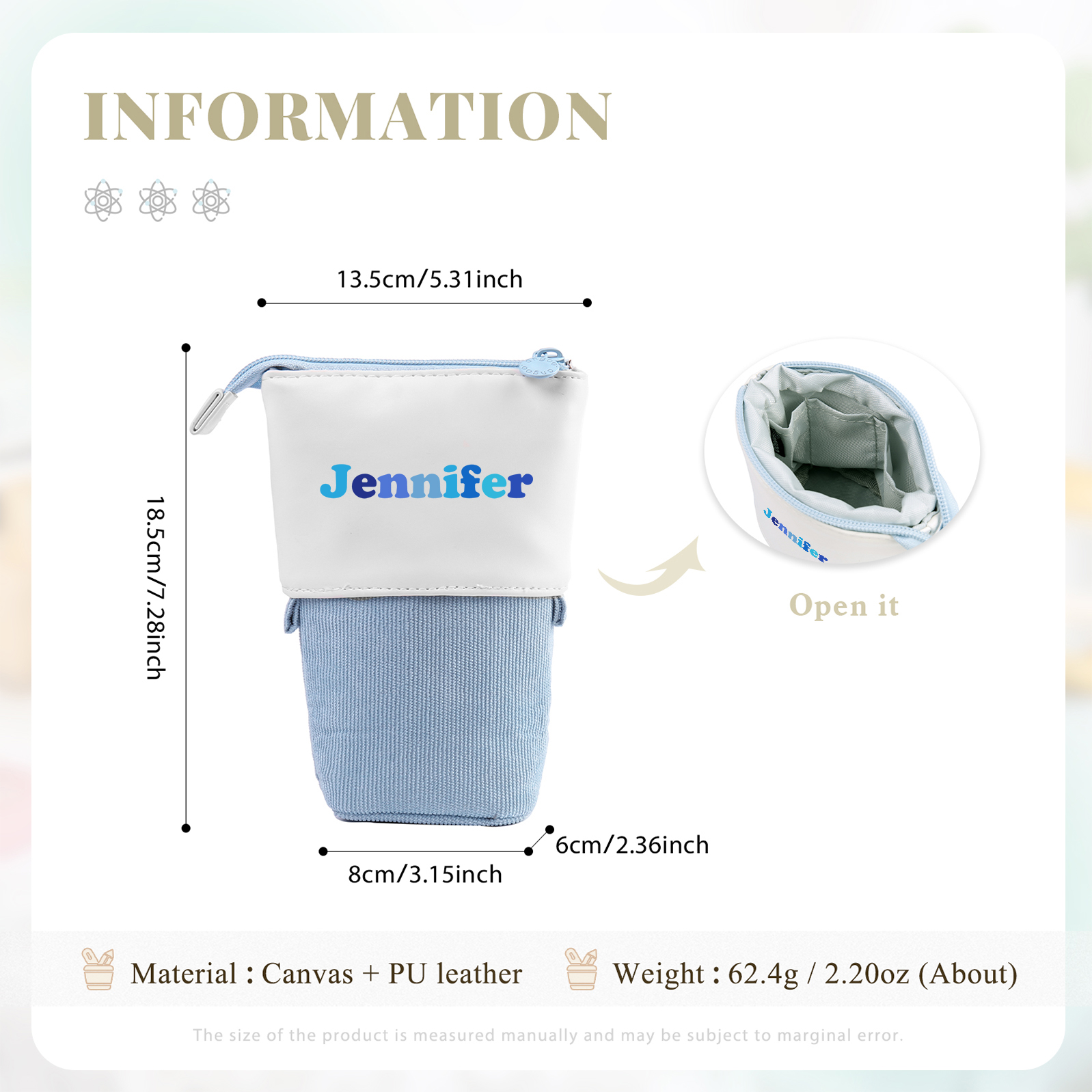 Personalised Pencil Case Custom Name Pen Pouch Back To School Gift for Kids-Jessemade AU