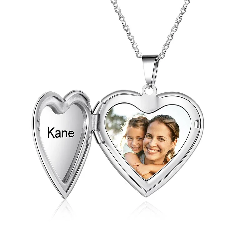 Personalized Heart Photo Locket Necklace Custom Photo Necklace Gifts For Her