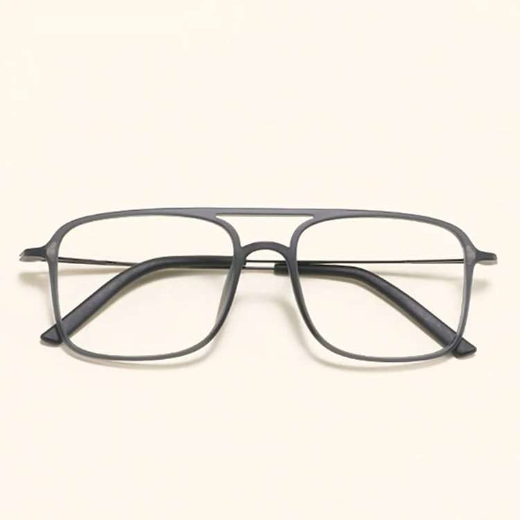 Super Light Square ULTEM Eyeglasses Double Beam Glasses Frame Men and Women Models Tide Big Face Comfortable 7g