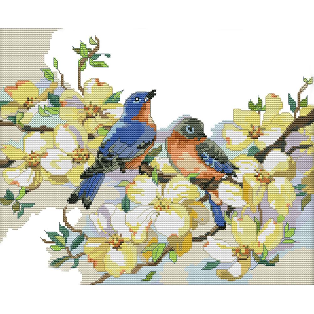 

Birds And Flowers - 14CT Stamped Cross Stitch - 39*33cm, 501 Original