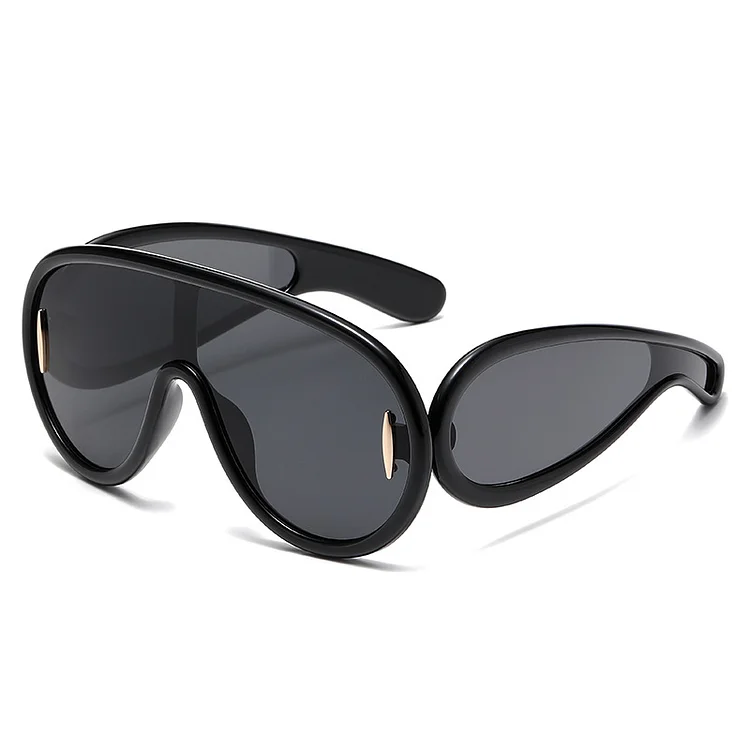 YOOSKE Retro Oversized Oval Sunglasses Women Luxury Brand Designer Vintage Punk Eyewear Men Rivets Large Sun Glasses UV400