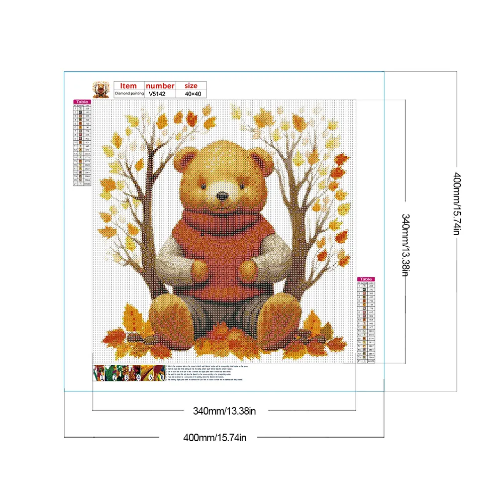 Diamond Painting - Full Round Drill - Fall Bear(Canvas|40*40cm)