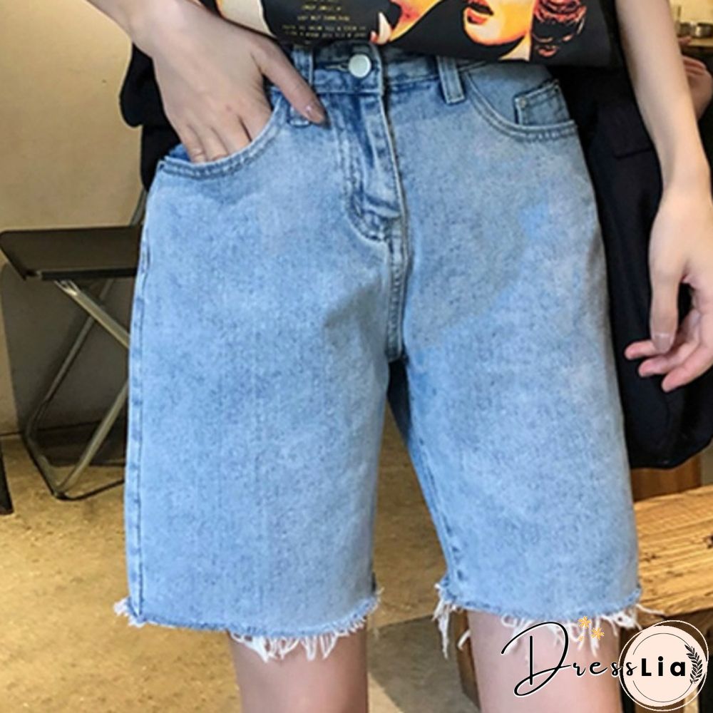 Women High Waist Stretch Shorts Ladies Baggy Denim Jeans Hot Pants