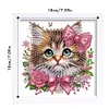(US Only)18x18cm Cat DIY Special Shape Crystal Partial Diamond Painting w Frame
