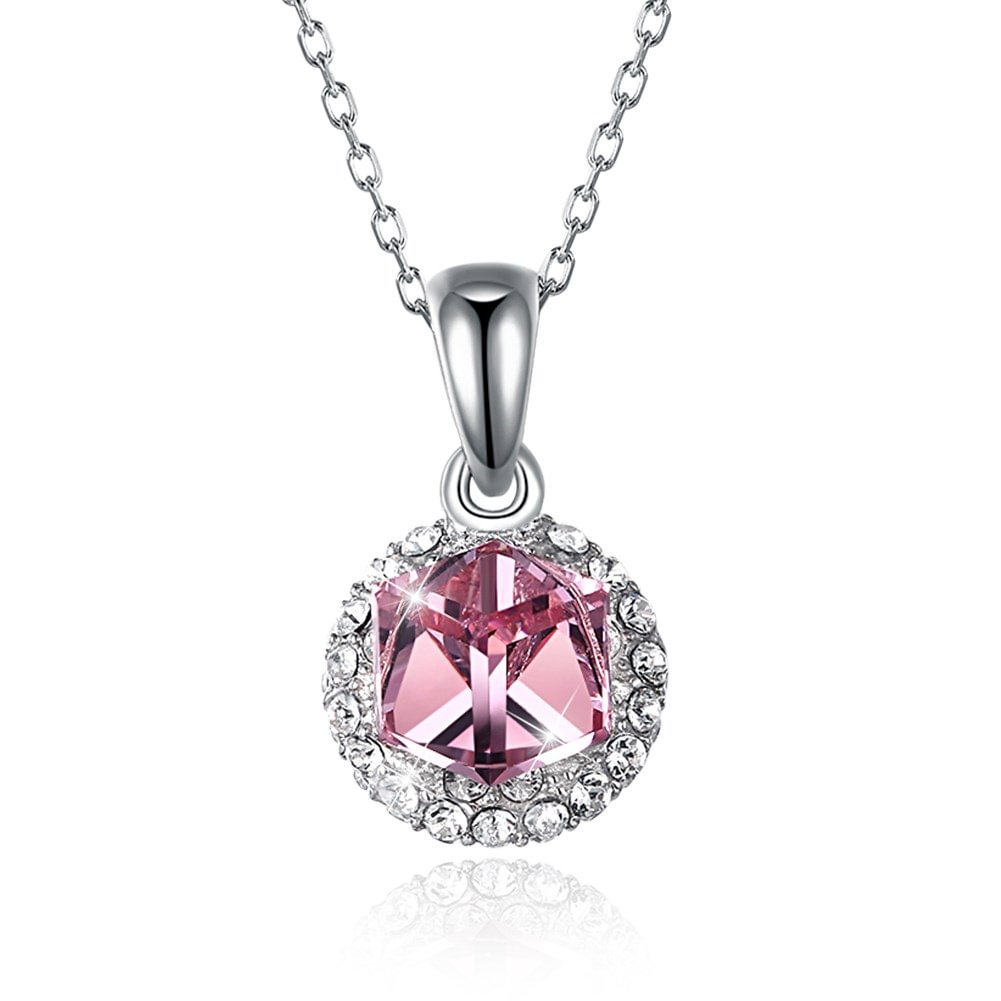 Crystal  Sugar Cube Reversible Strap Necklace