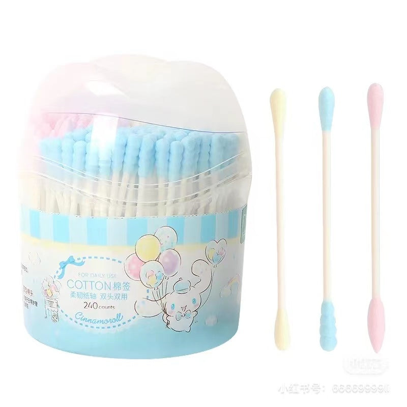 MINISO X Sanrio CINNAMOROLL COTTON SWABS Q-TIP 240pcs Assorted Colors A Cute Shop - Inspired by You For The Cute Soul 