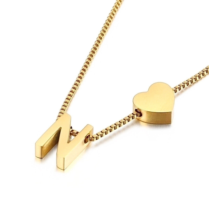 Titanium Steel 18K Gold Plated Korean Style Plating Letter Necklace