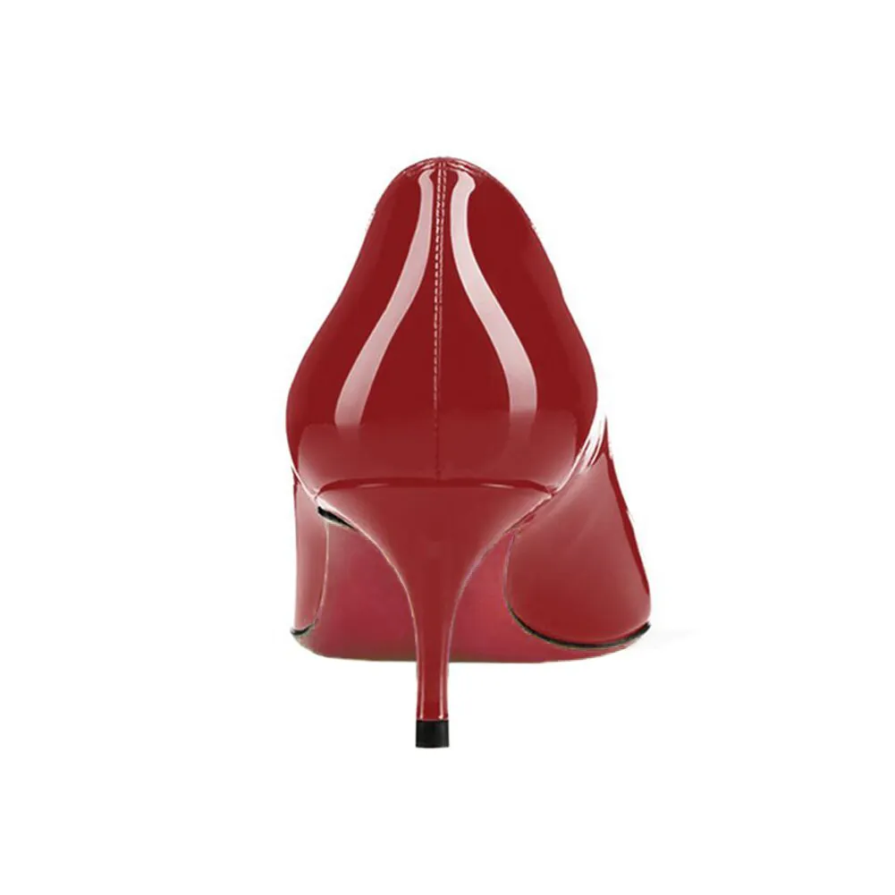 60mm  Kitten Heels Pumps Summer Daily Wine Patent-vocosishoes