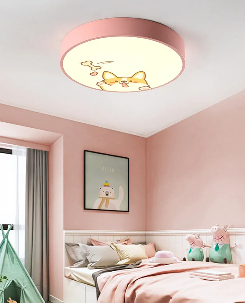 LED Ceiling Lamp Cartoon Kids Boy Girls' Room Round Multicolor 18W ...