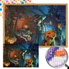 (60*40cm)Halloween Witch Wolf - Round AB Drill Diamond Painting
