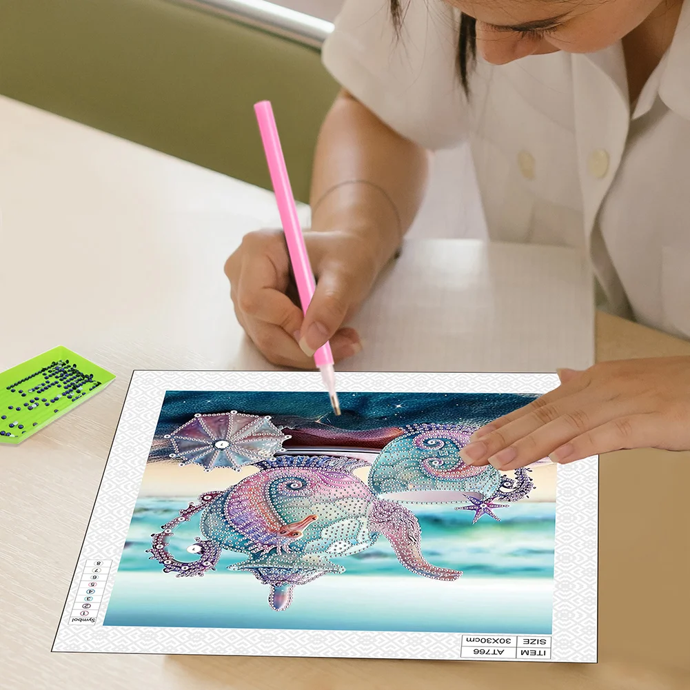 Diamond Painting - Partial Special Shaped Drill - Beach Teacup(Canvas|30*30cm)