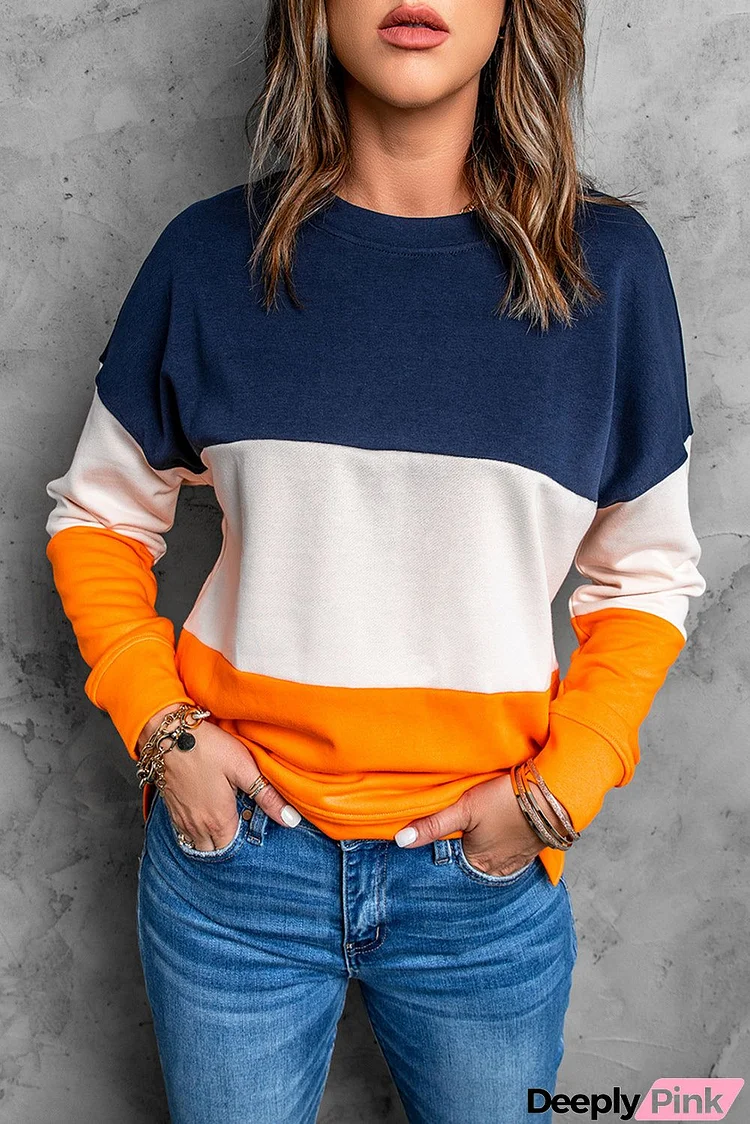 Colorblock Orange Sweatshirt