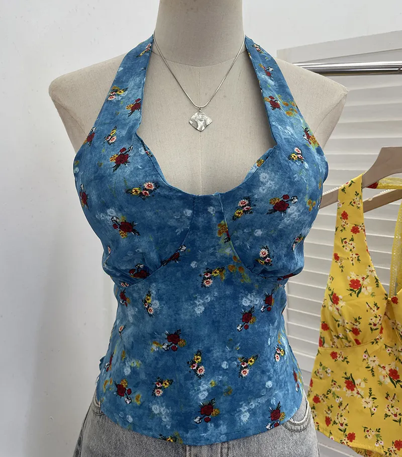 Nigikala Nigikala On-Tlap Sling Sling Sleeve Sleeveless Coat With Chest Pad Crumb Lace Hanging Back Sleeveless Top 9263