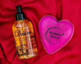 pornhint Pornhint Couples Sensual Gift | Desire Vanilla Dream Massage Oil and Heated Heart Massager | All-Natural Massage Oil & Reusable Massager | Love Spark