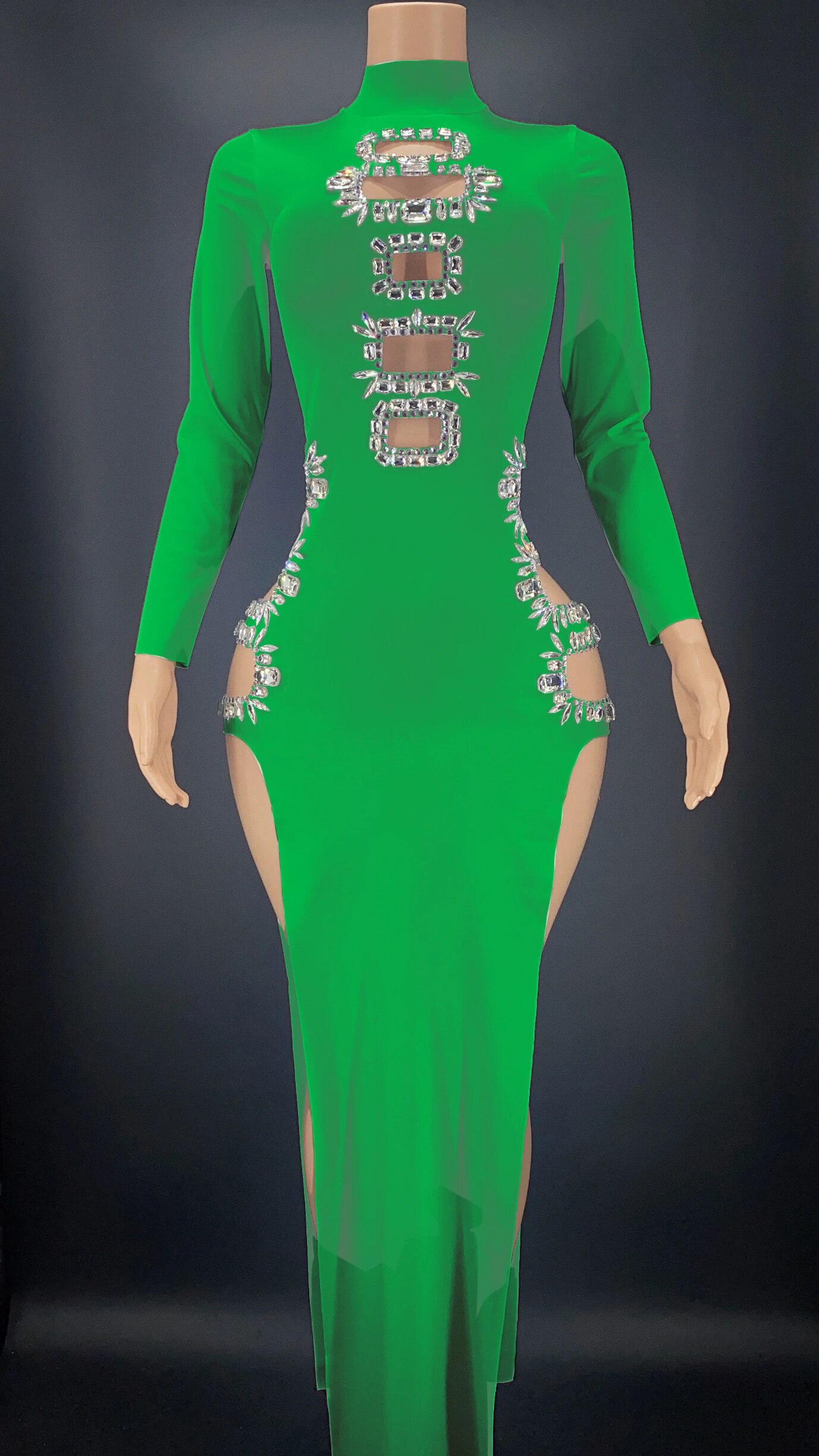 VCSHOES Nightclub Show Singer Party Dress Birthday Evening Celebrate Rhinestone Costume Dance Stretch Dance Singer Performance Co
