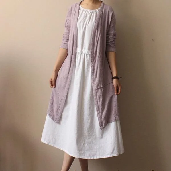 Vintage Cardigan Shirt Cotton 2020 Autumn New Casual 11 Color Cardigan Blouse