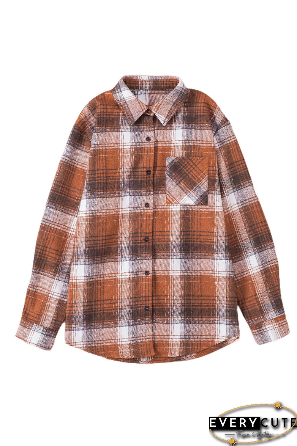 Plaid Long Sleeve Shirt with Pocket