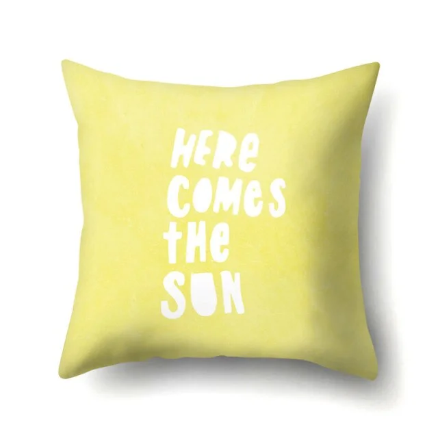 Linen Pillow Case - Nordic Style Yellow Abstract Geometric