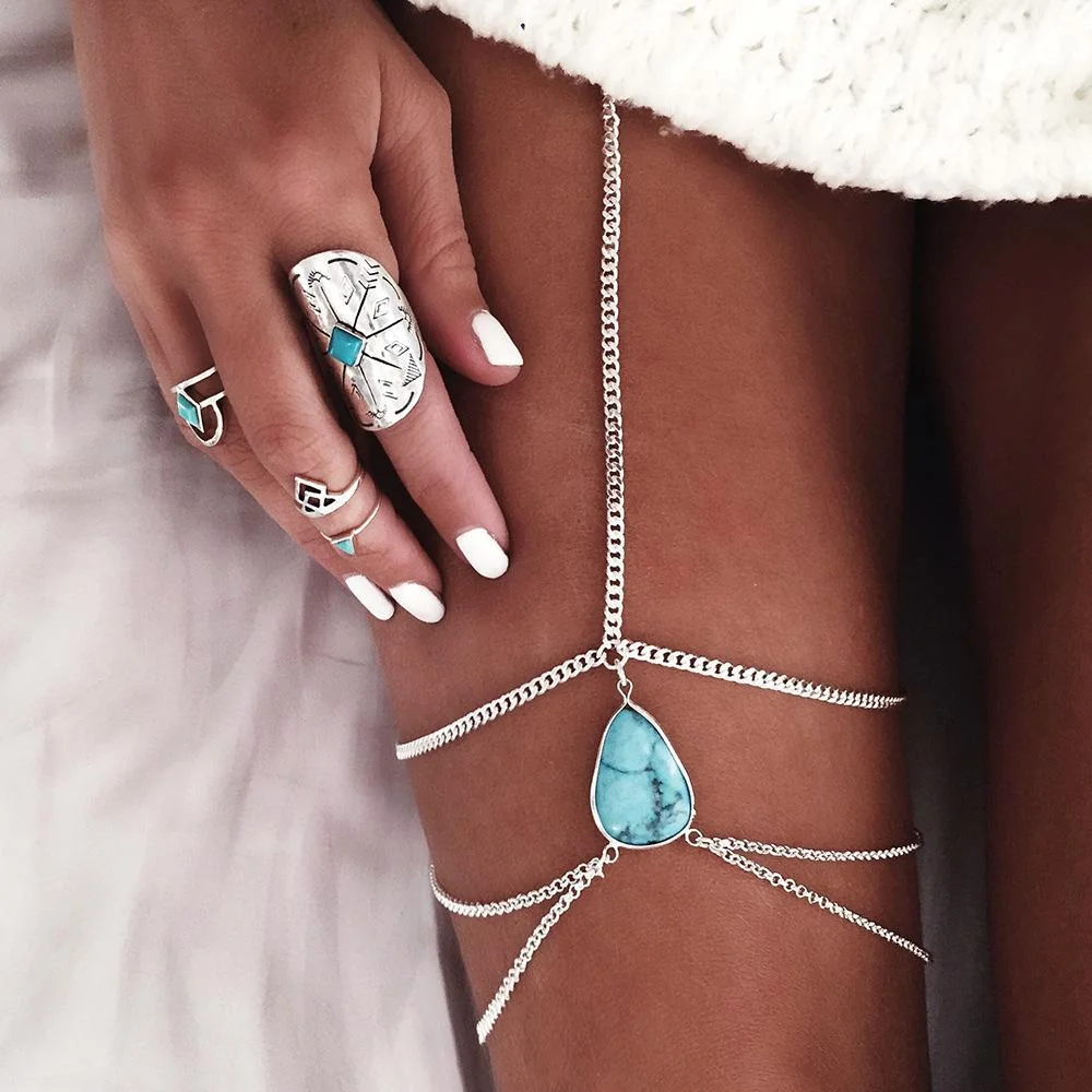 Women drop shape tophus leg chain