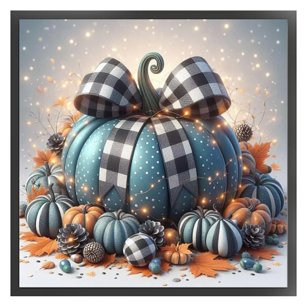 11CT Full Stamped Cross Stitch - Blue Pumpkin(Canvas|40*40CM)