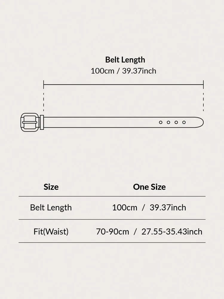 2pcs Gold Buckle Belt