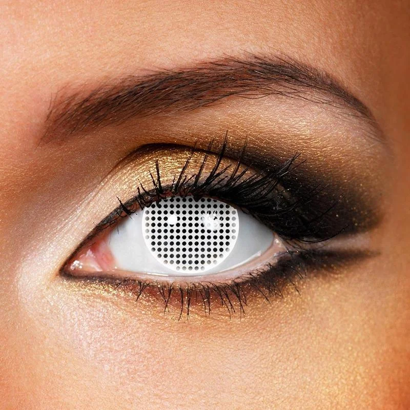Mesh White Cosplay Contact Lenses For Cool Making Up 14.5mm