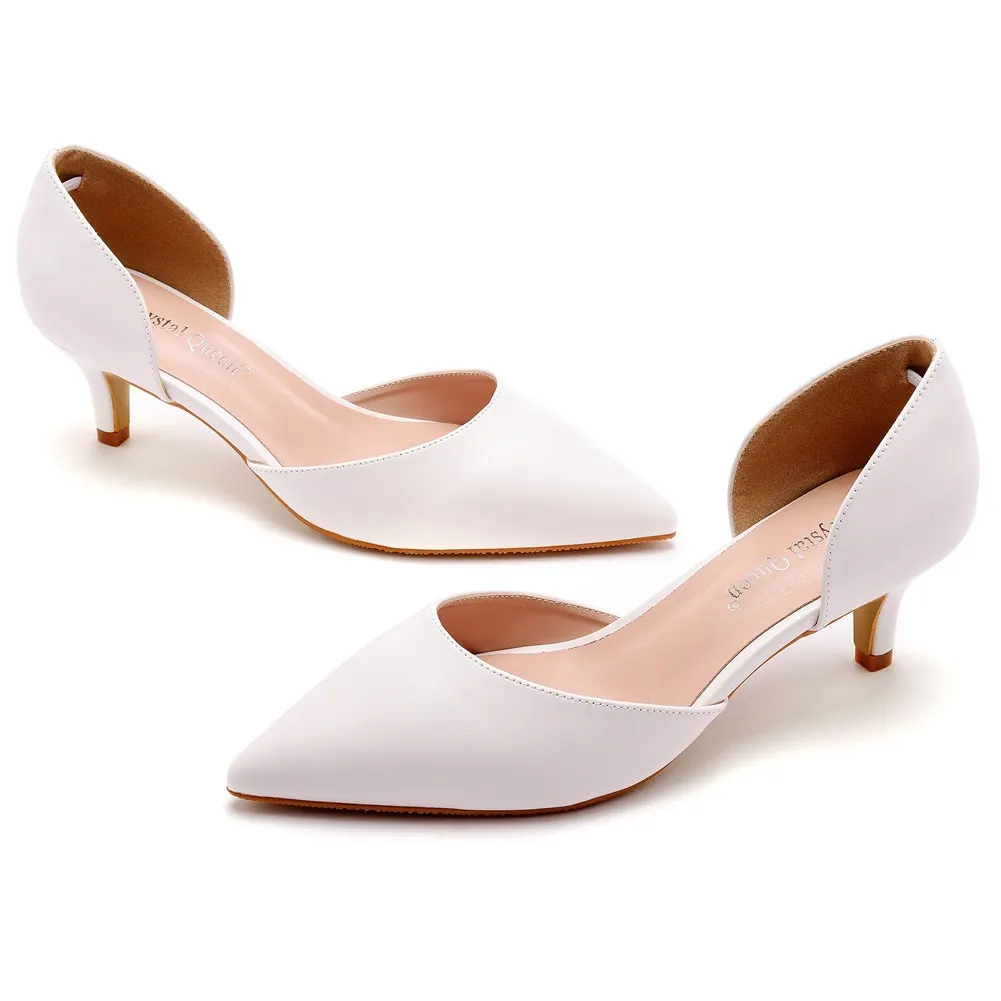 Breakj Breakj Cm Fine Tip Pointed Sandals Low Heel Low-Size Single-Shoe Women's Two-Siped Hollow Women's Shoes Wedding Shoes