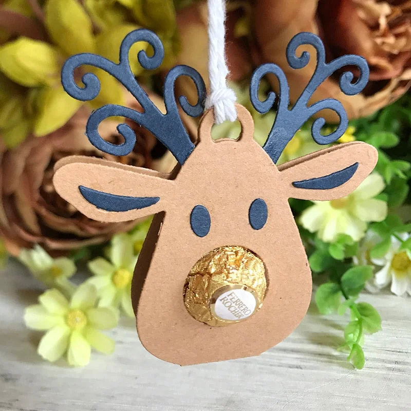 New Christmas Reindeer Chocolate Metal Cut Dies Stencils for Scrapbooking Stamp/Photo Album Decorative Embossing DIY Paper Cards