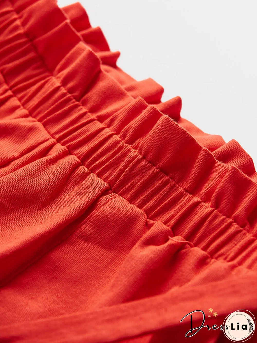 Solid Color Plain Waistband Pocket Casual Short for Women