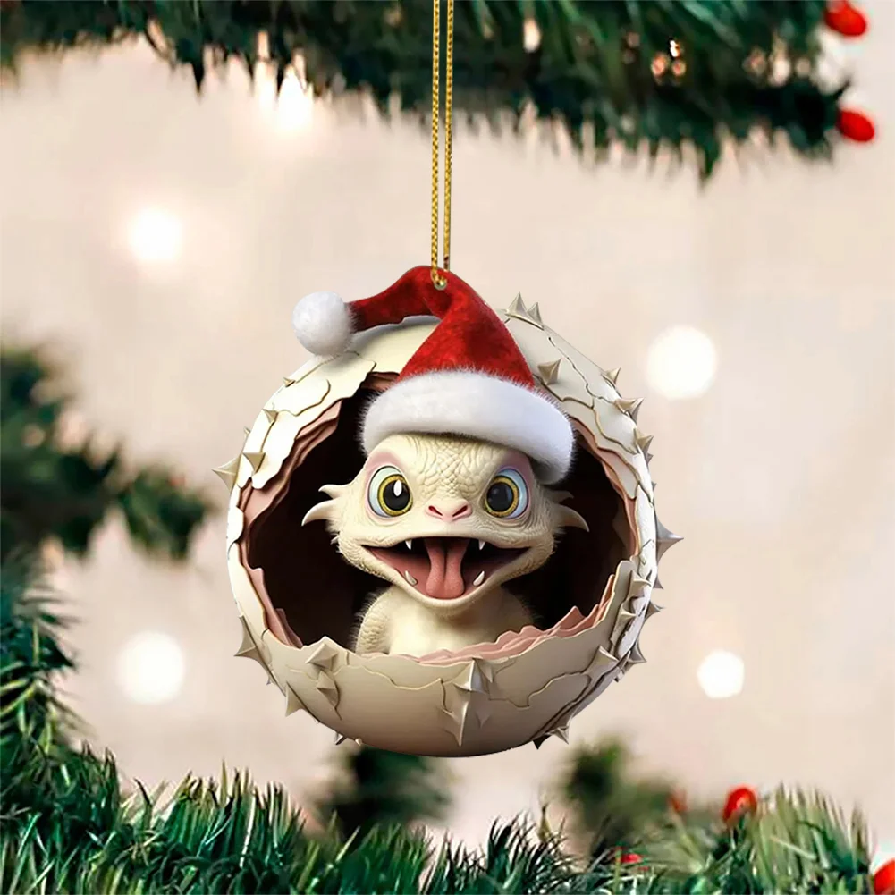 Christmas Dragon Egg Pendants Acrylic Cute Dragon Baby Decor Home Party Supplies