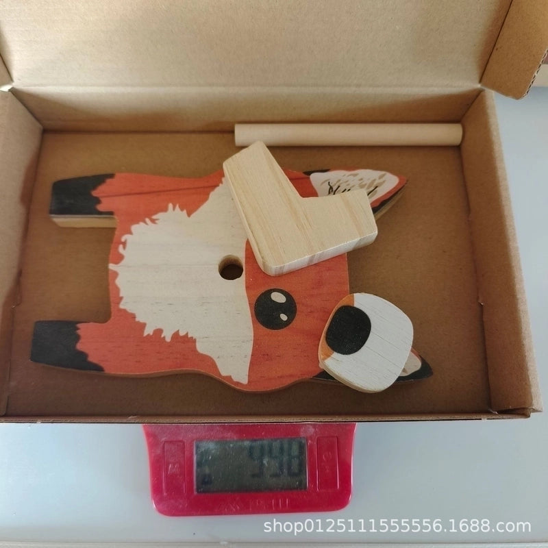 Cartoon Style Animal Wood Ornaments Artificial Decorations