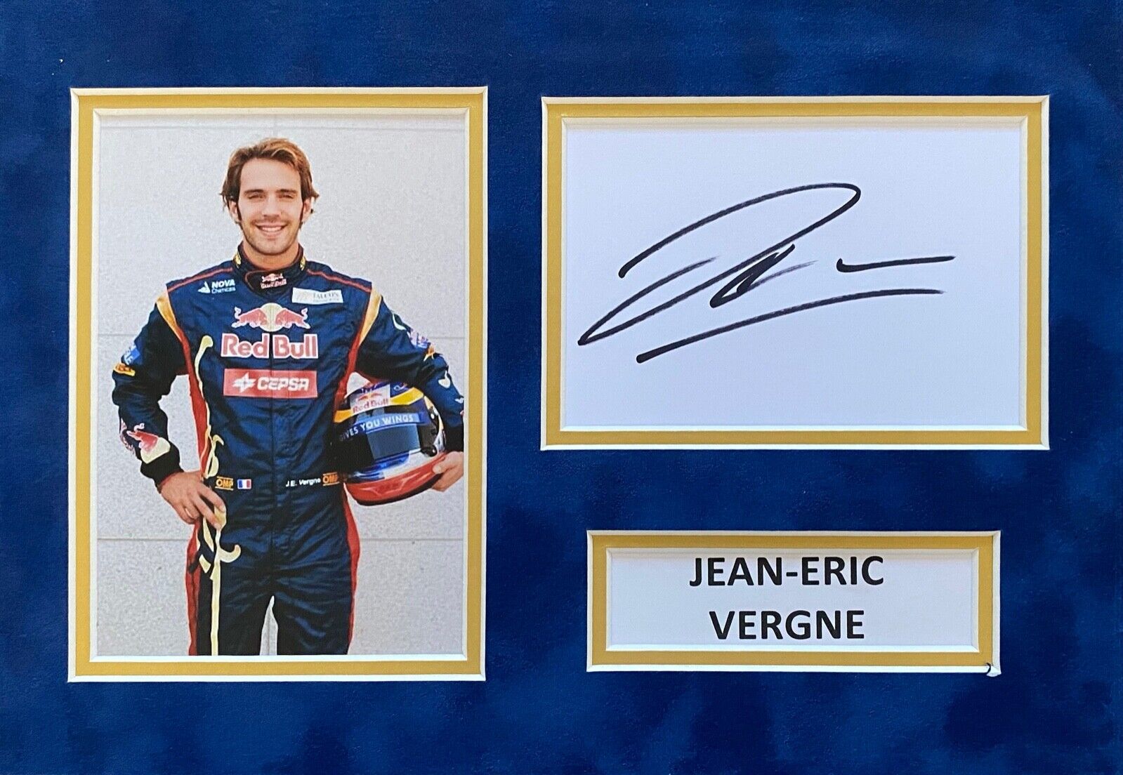 JEAN ERIC VERGNE HAND SIGNED A4 Photo Poster painting MOUNT DISPLAY FORMULA 1 AUTOGRAPH F1