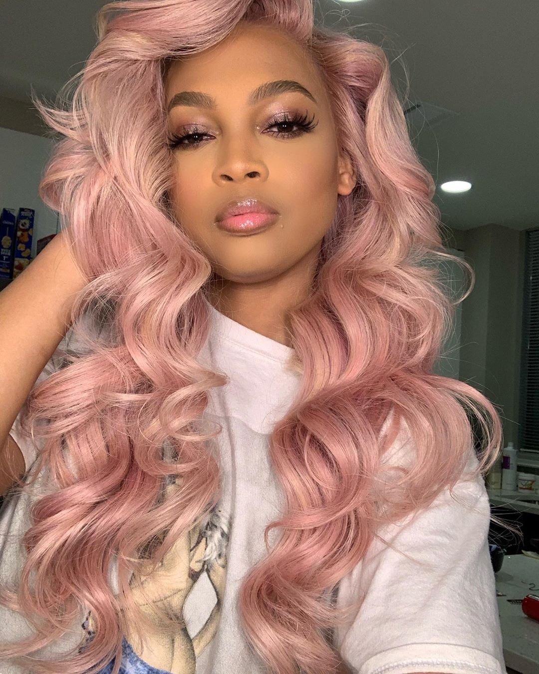 US Mall Lifes® | (🔥HOT)Pink HD Lace Wig Frontal Hand-Tied Trendy Wave Wig/PINK US Mall Lifes
