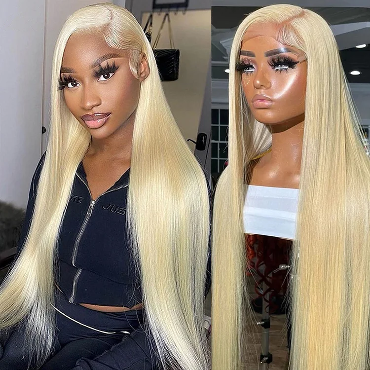 613 Honey Blonde Lace Front Wig 360 Transparent Lace Frontal Wig Pre Plucked Remy Brazilian Straight Human Hair Wigs