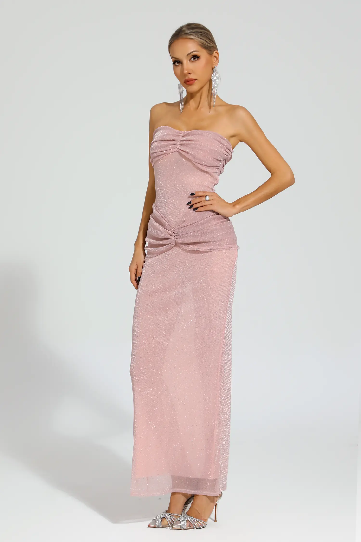 Kaina Off Shoulder Maxi Dress - Pink