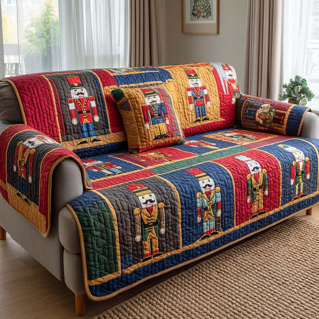 Royal Nutcracker Quilted Sofa Cover NCU0XD742 everthome