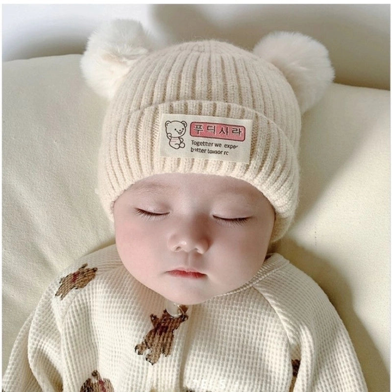 Baby Hat Autumn And Winter Boys And Girls Baby Knitted Wool Hat Cute Super Cute Baby Big Eyes Pullover Cap Trendy