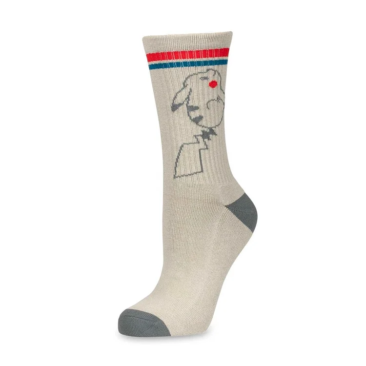Running Pikachu Pokémon Sports Gray Athletic Socks (One Size-Adult)
