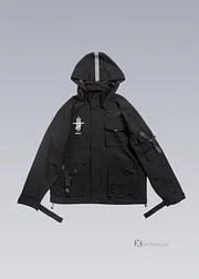ジャケット・アウター darkwear black linen coating zip jacket Darkwear Jackets | Shop Top Darkwear Clothing - X