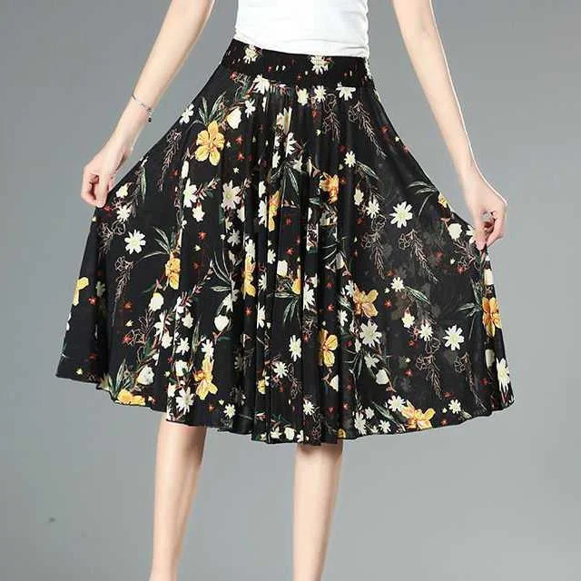 (Spring Sale-45% OFF) Women's High Elastic Waist Pleated Chiffon Wide Leg Culottes