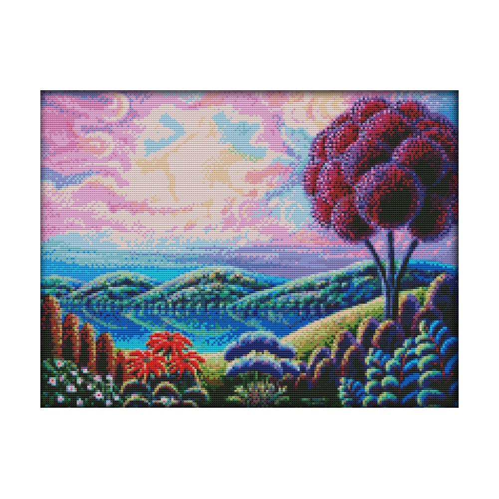 

Fantasy Landscape - 14CT Stamped Cross Stitch - 44*35cm, 501 Original
