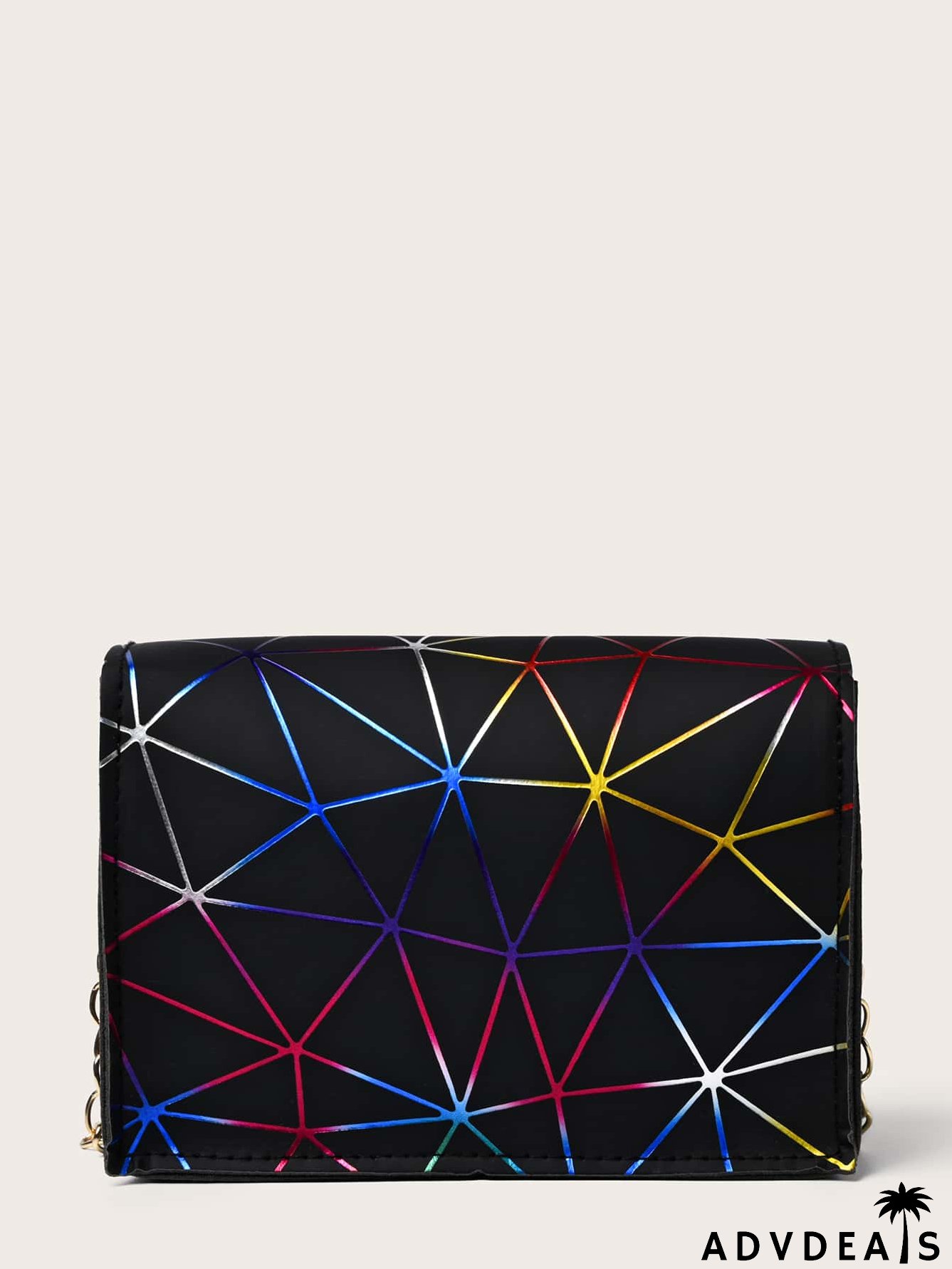 Geometric Graphic Flap Crossbody Bag