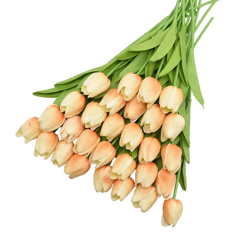 31Pcs/lot Tulips Artificial Flowers PU Calla Fake Flowers Real Touch Flowers for Wedding Decoration Home Party Decoration Favors