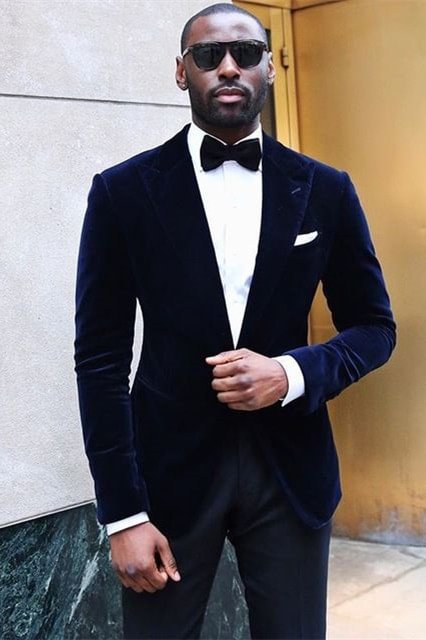 Velvet Gorgeous Party Bespoke Prom Suit For Man With Peaked Lapel | Ballbellas Ballbellas