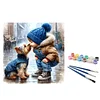 (US Only)Paint By Numbers Kit On Canvas DIY Oil Art Boy Dog Picture Home Decor40x40cm