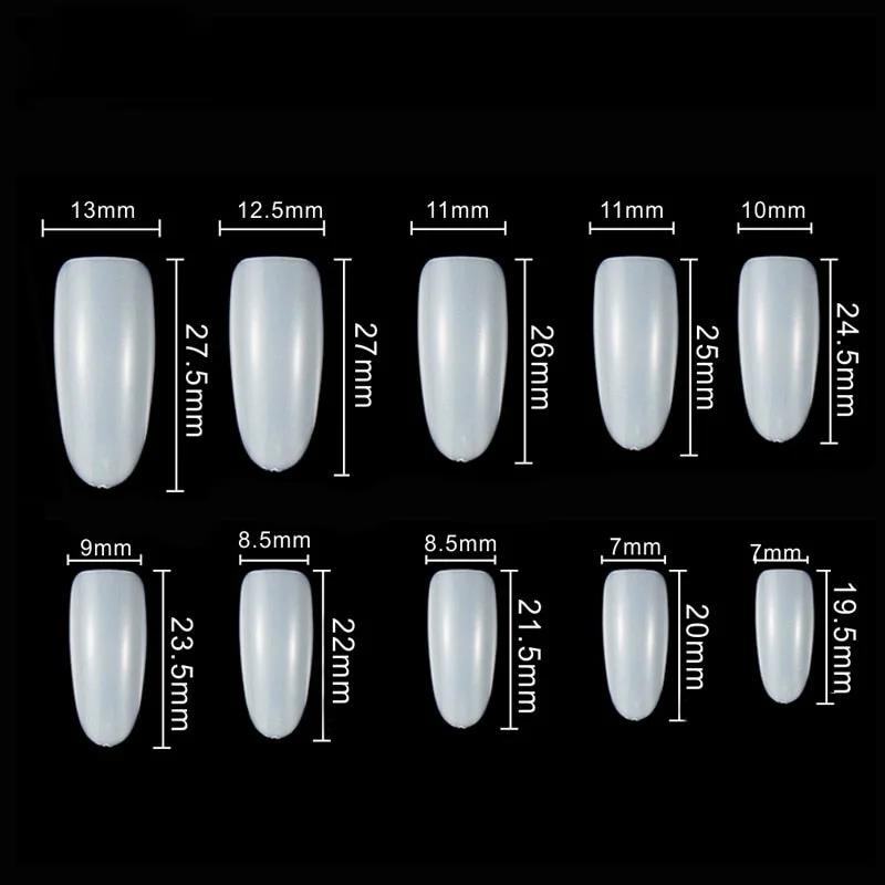 500pcs/pack Acrylic Nails OVAL Round Shapes False Nail Tips Full Cover False French Nail Tips NEW Fake Nail Art Tips Tools-Nail Inspo