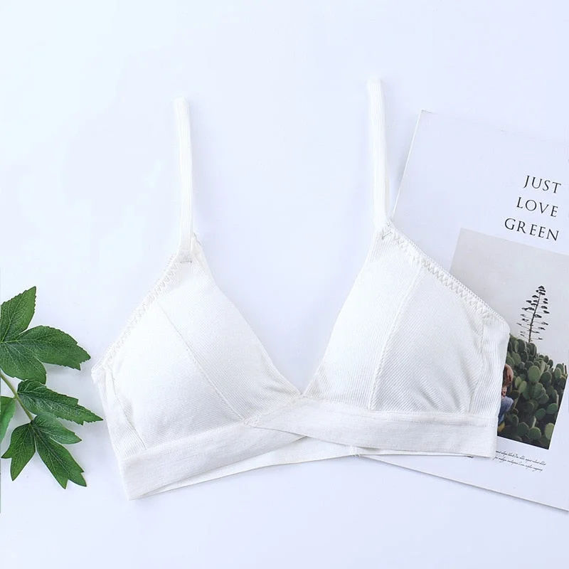 Cotton Bras For Women Seamless Bra Comfort Underwear Top Female Brassiere French Bralette  Padded Triangle Bra Sexy Lingerie