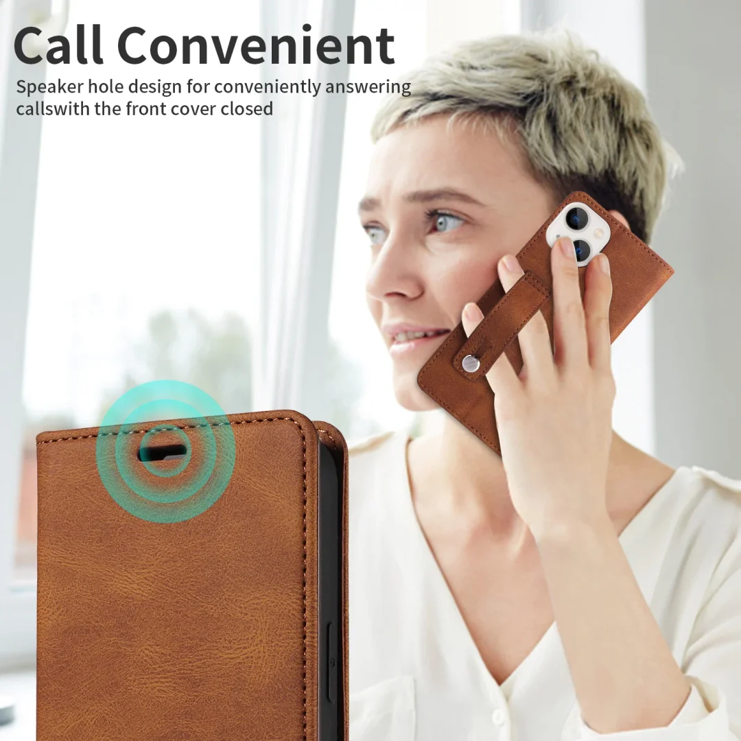 Suitable For iPhone 13/14 Series Clamshell Wrist Strap Phone Case